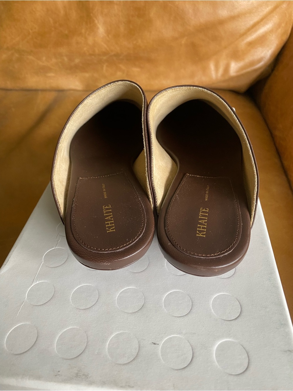 Khaite Otto Brown Leather Mules. Size 36. - Picture 9 of 15